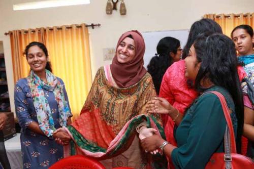 Students interact with winners