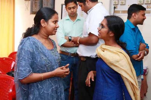 Students interact with winners