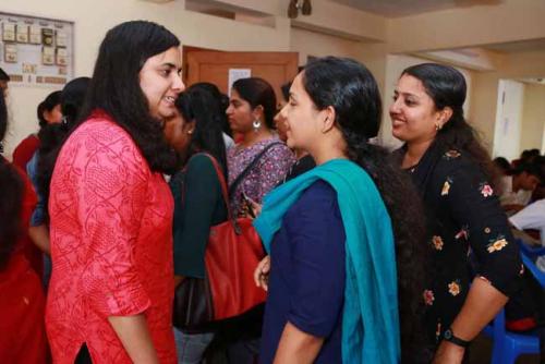 Students interact with winners