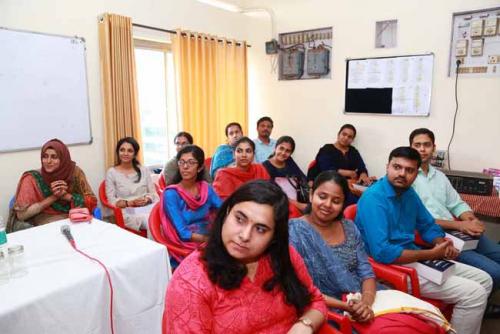 A view of the future Judicial Officers curiously  listening to the  words of Justice(retd)  M.R Hariharan Nair
