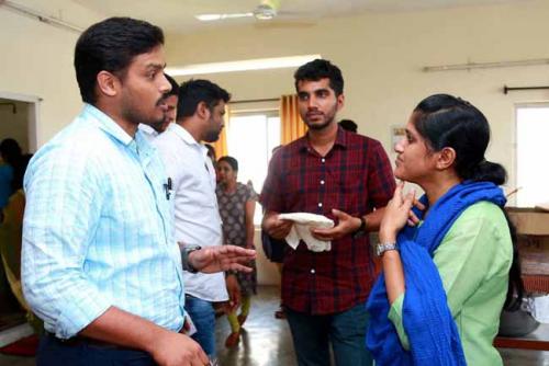 Students interact with winners