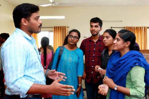 Students interact with winners