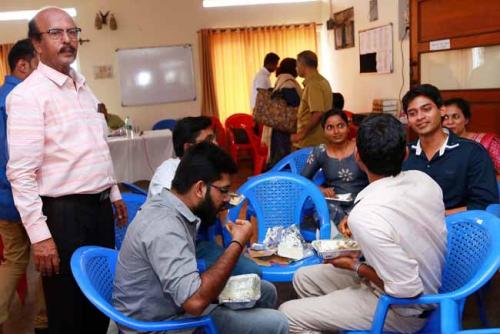 Students enjoying a sumptuous lunch